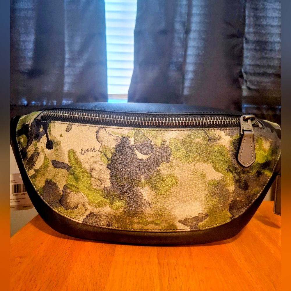 Coach Warren Belt Bag With Watercolor Script Print